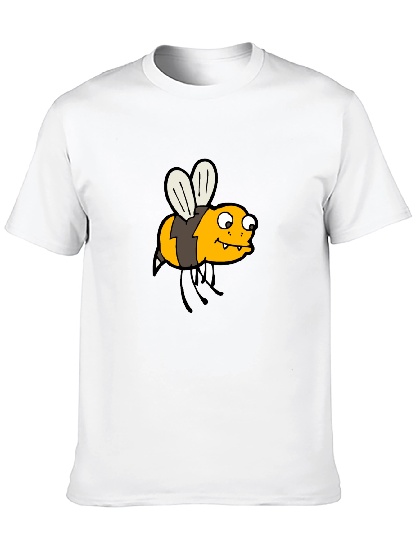 Funny Bee Cartoon Black T-Shirt