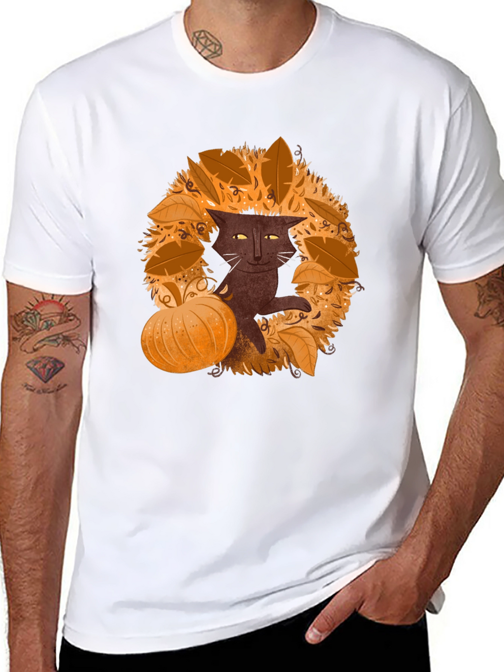 Fall Cat T-Shirt - Spooky Season