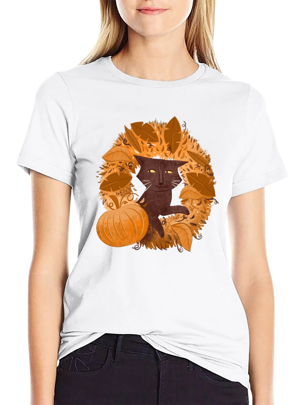 Fall Cat T-Shirt - Spooky Season