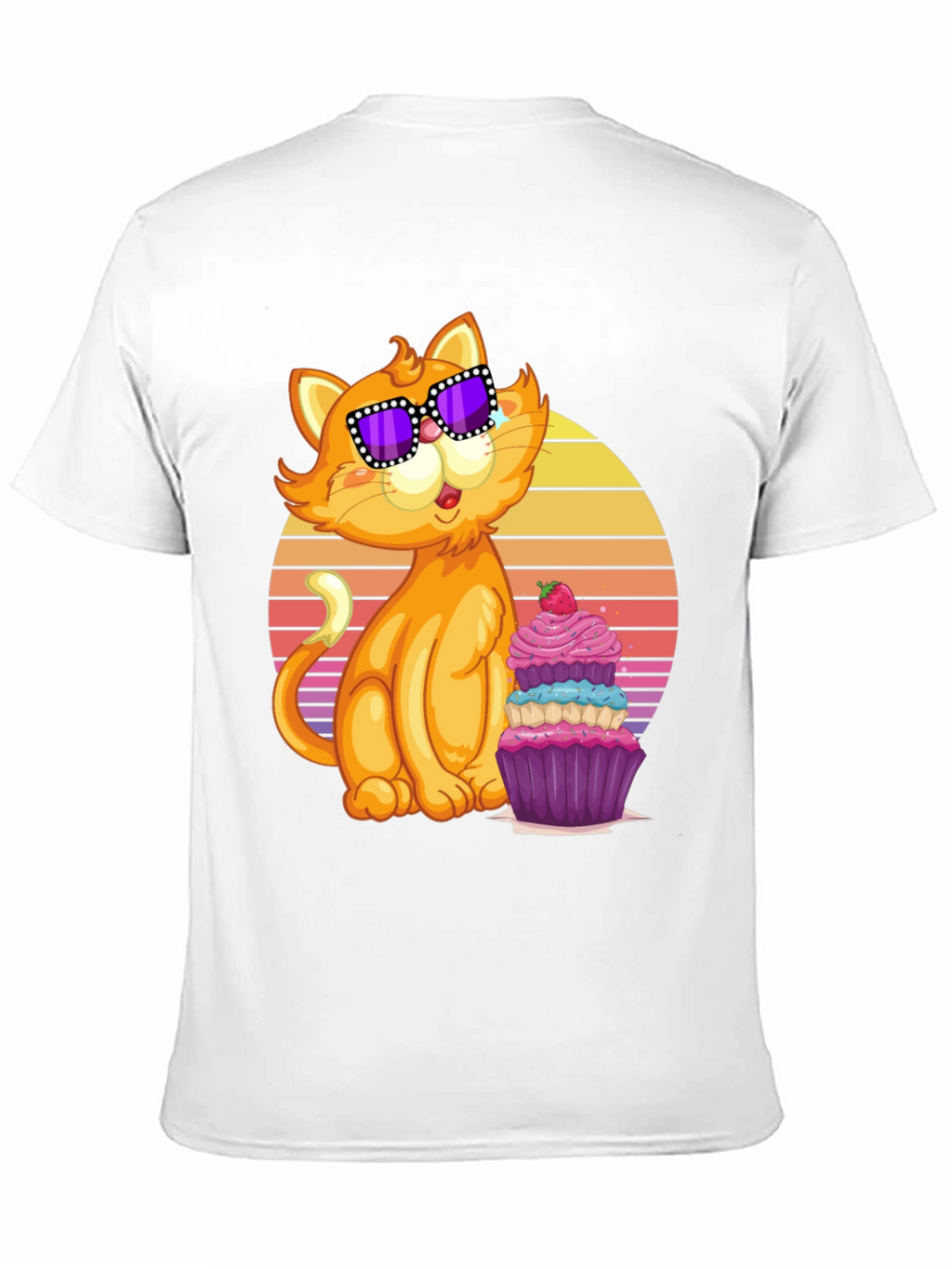 Cool Cat with Cupcake T-Shirt