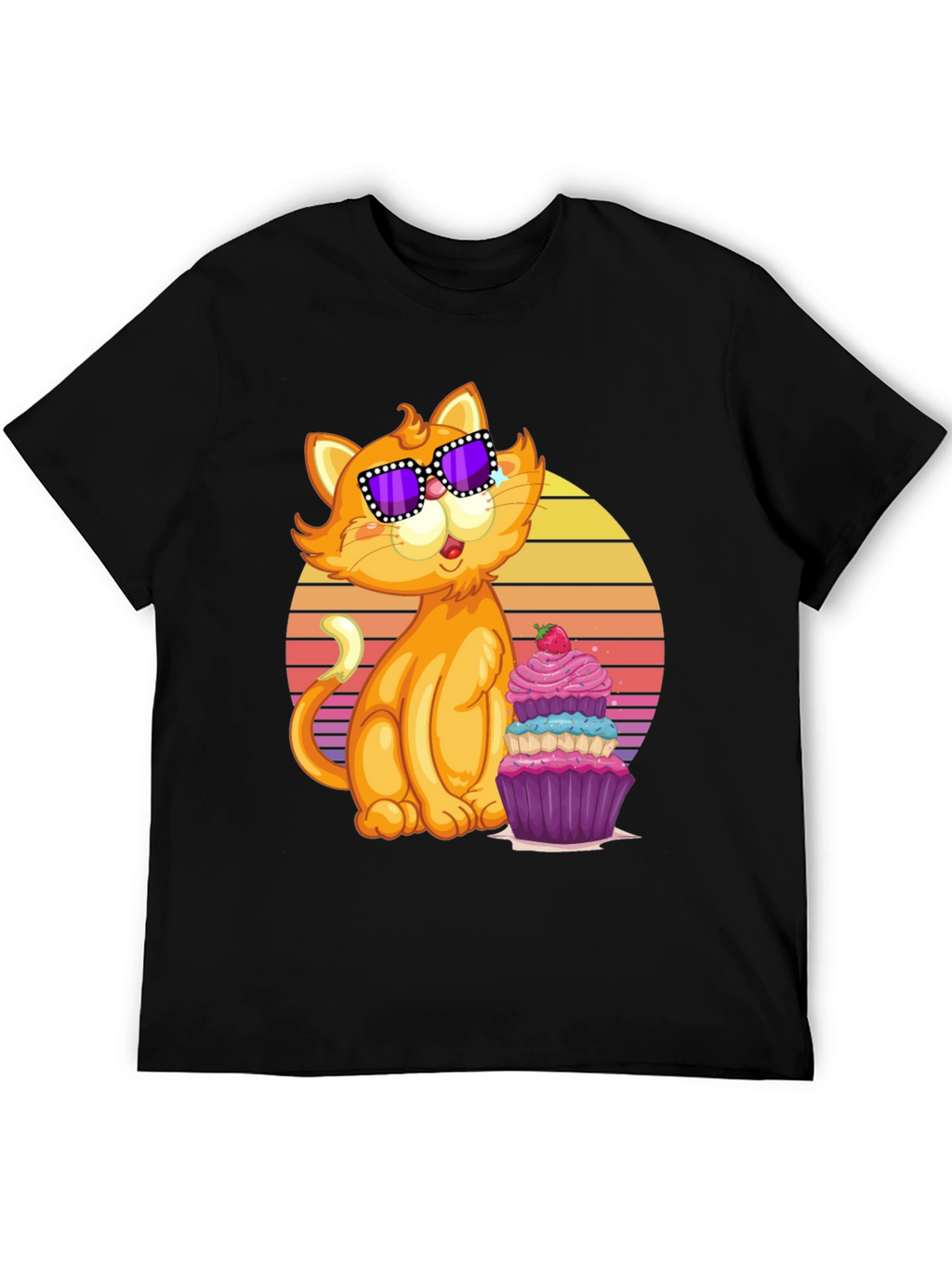 Cool Cat with Cupcake T-Shirt