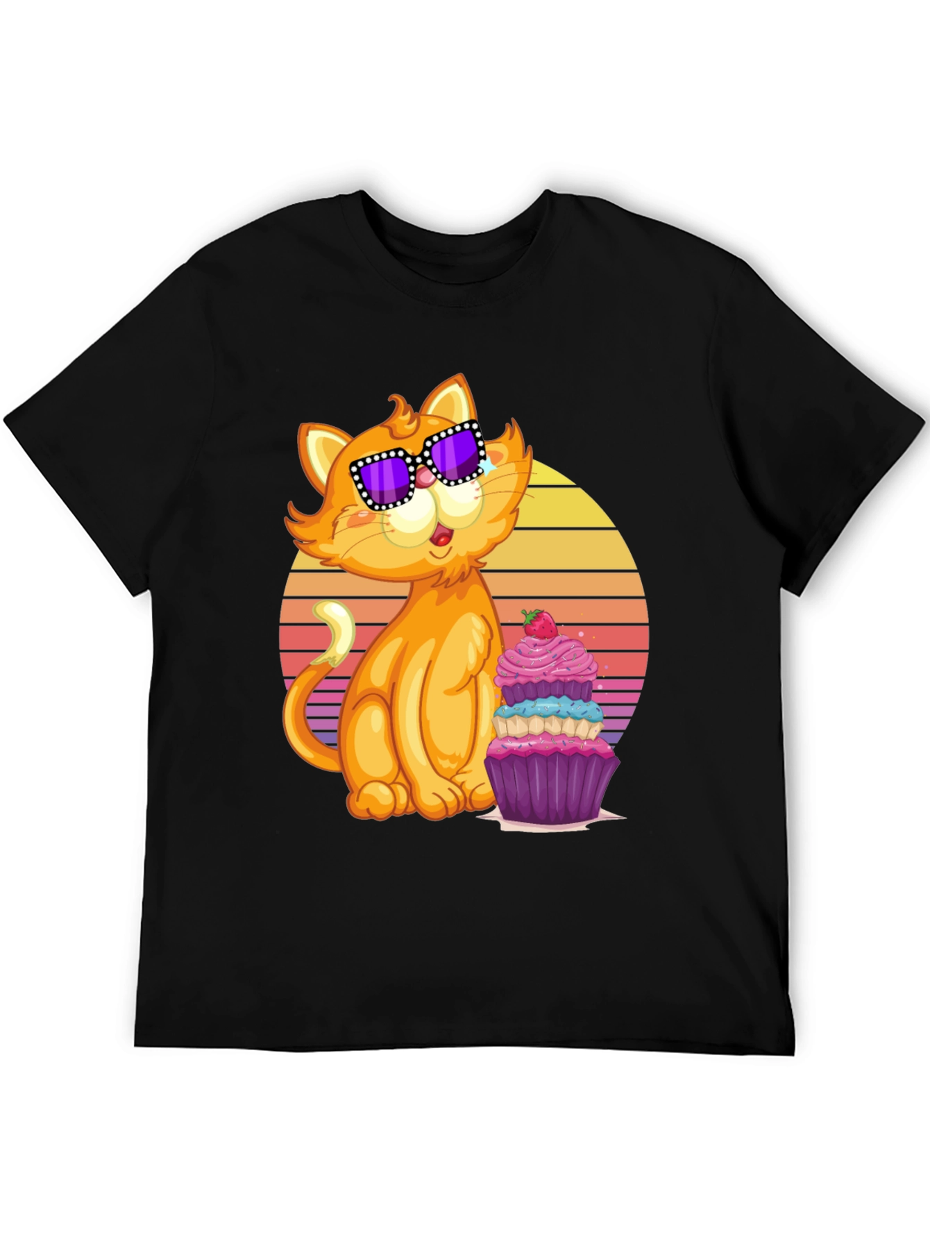 Cool Cat with Cupcake T-Shirt