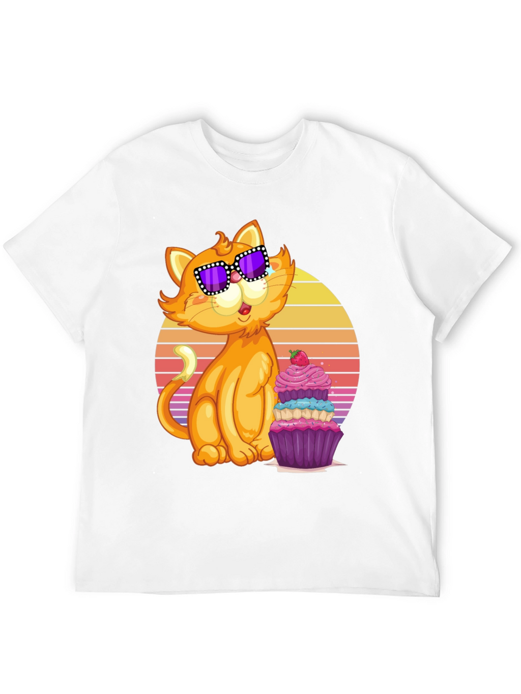 Cool Cat with Cupcake T-Shirt