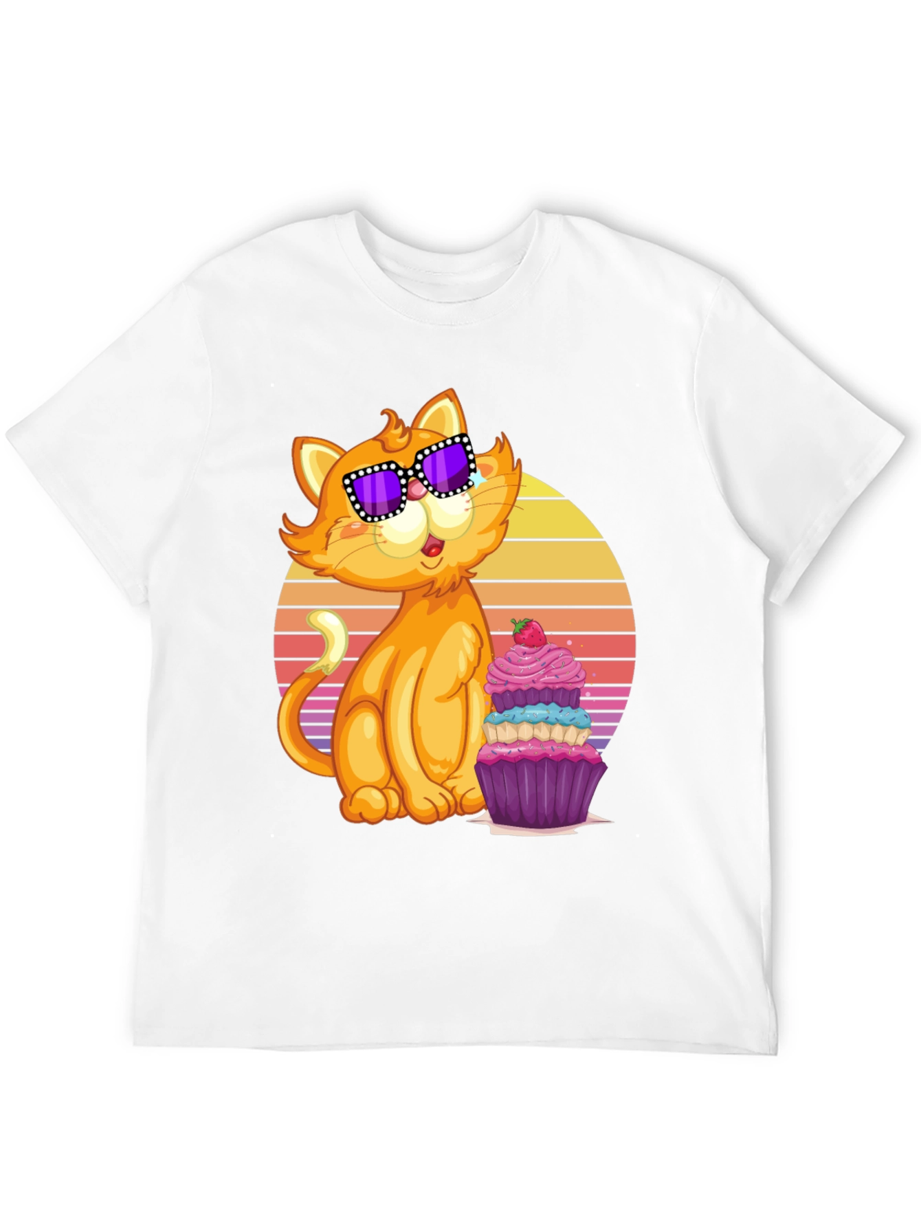 Cool Cat with Cupcake T-Shirt