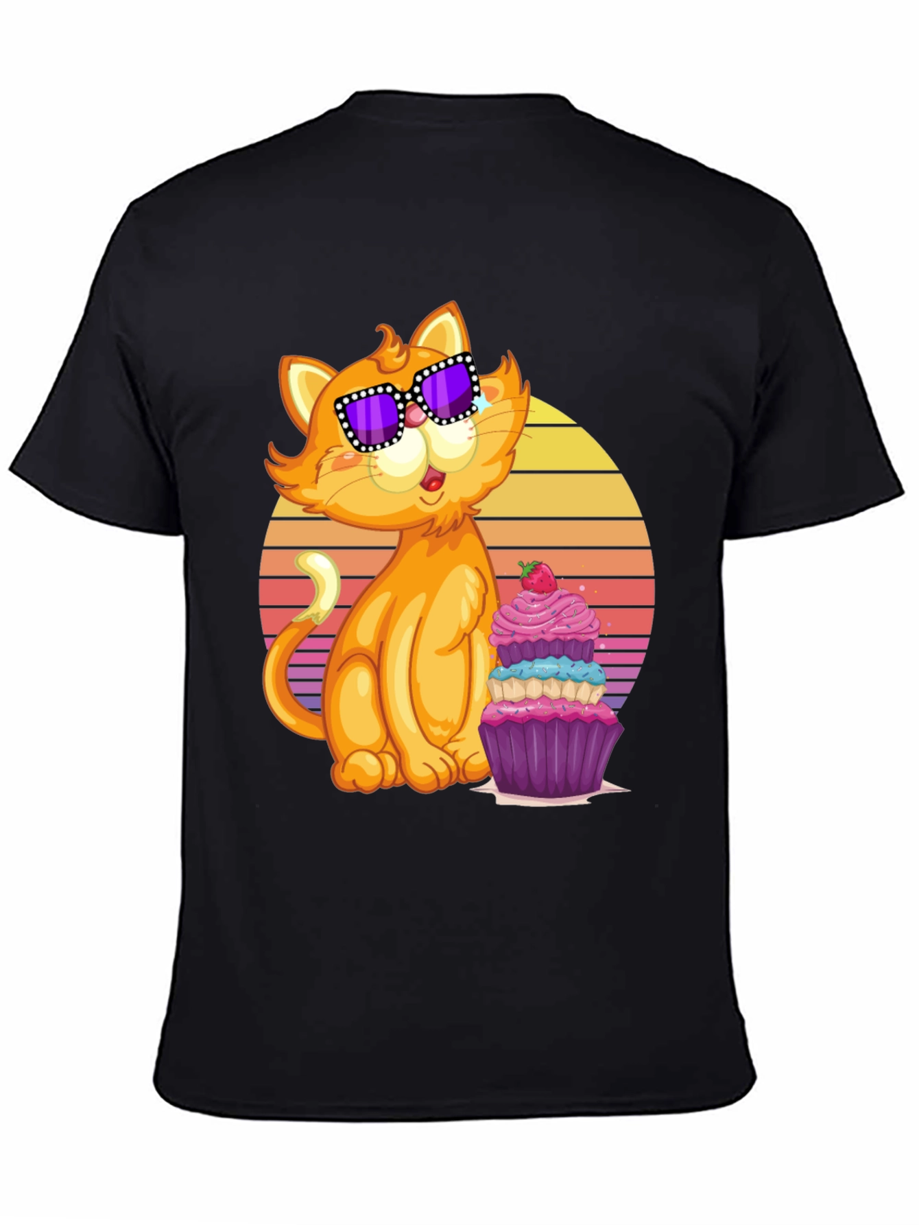Cool Cat with Cupcake T-Shirt