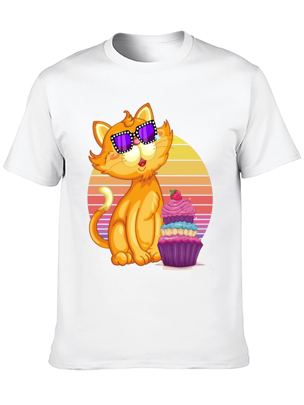 Cool Cat with Cupcake T-Shirt