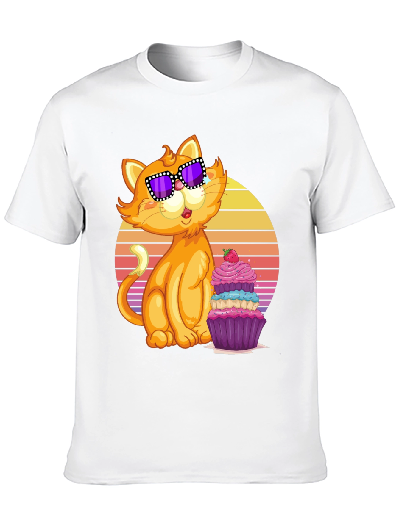 Cool Cat with Cupcake T-Shirt