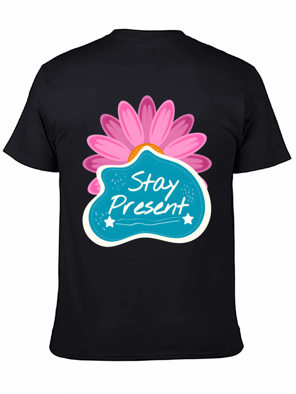 Stay Present T-Shirt - Floral Design
