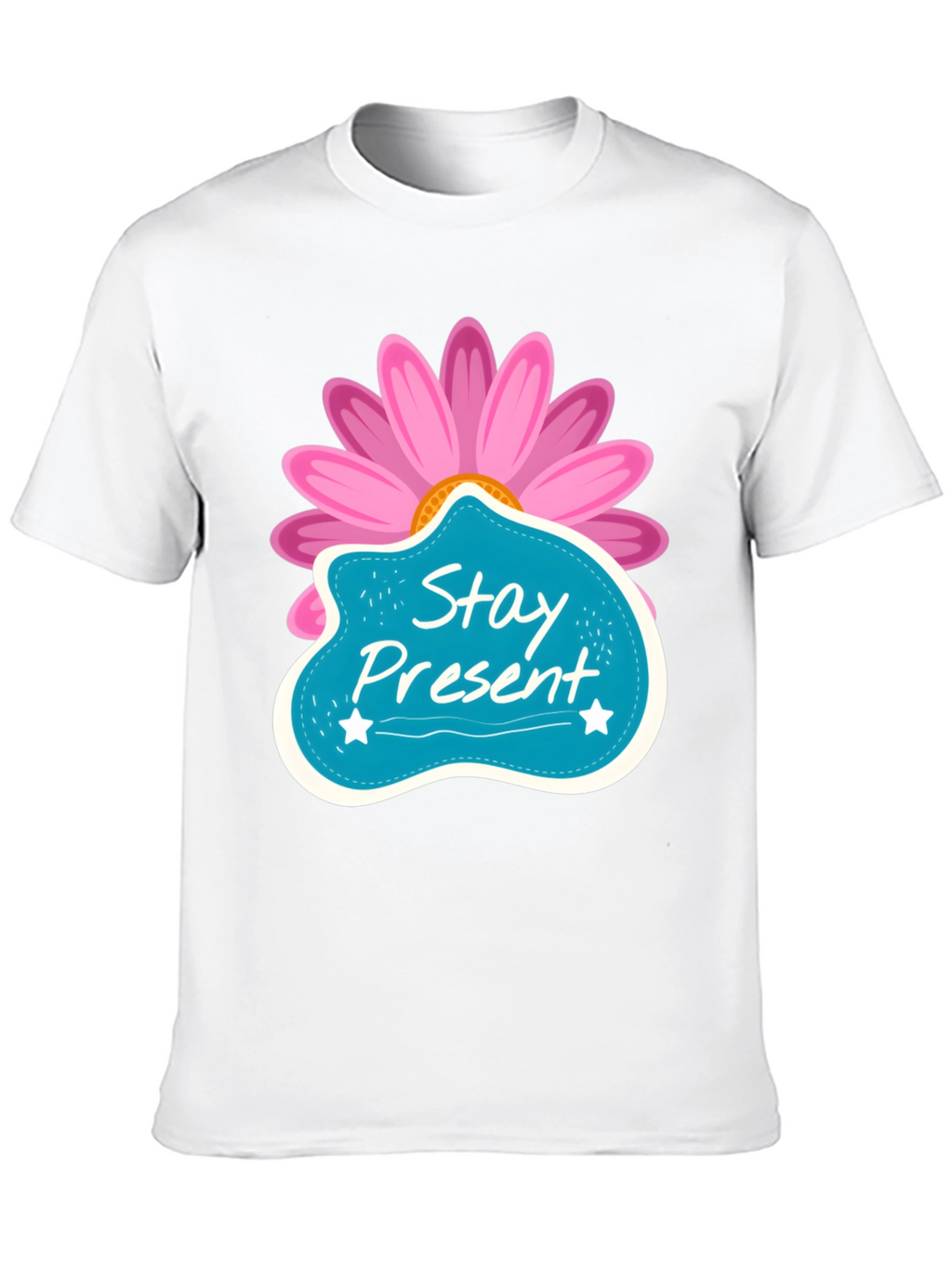 Stay Present T-Shirt - Floral Design