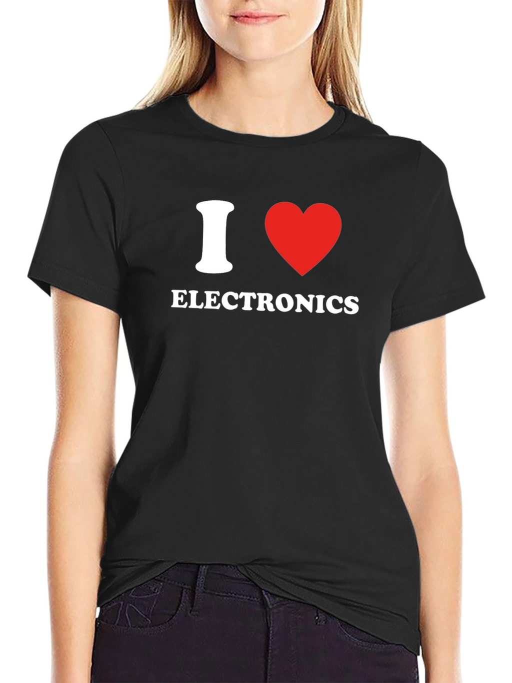 I Love Electronics Black T-Shirt