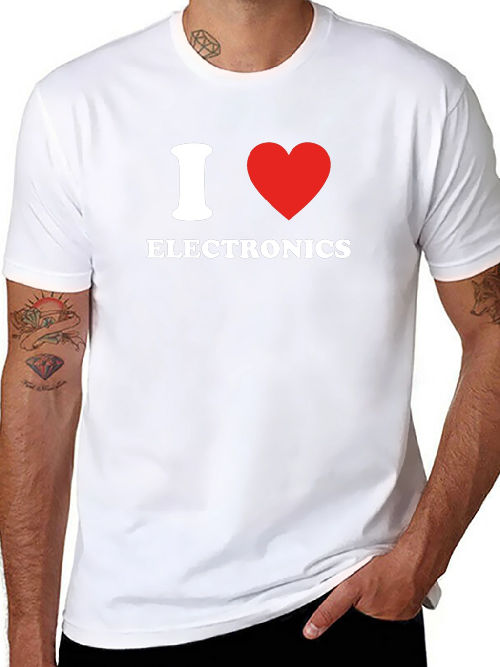 I Love Electronics Black T-Shirt