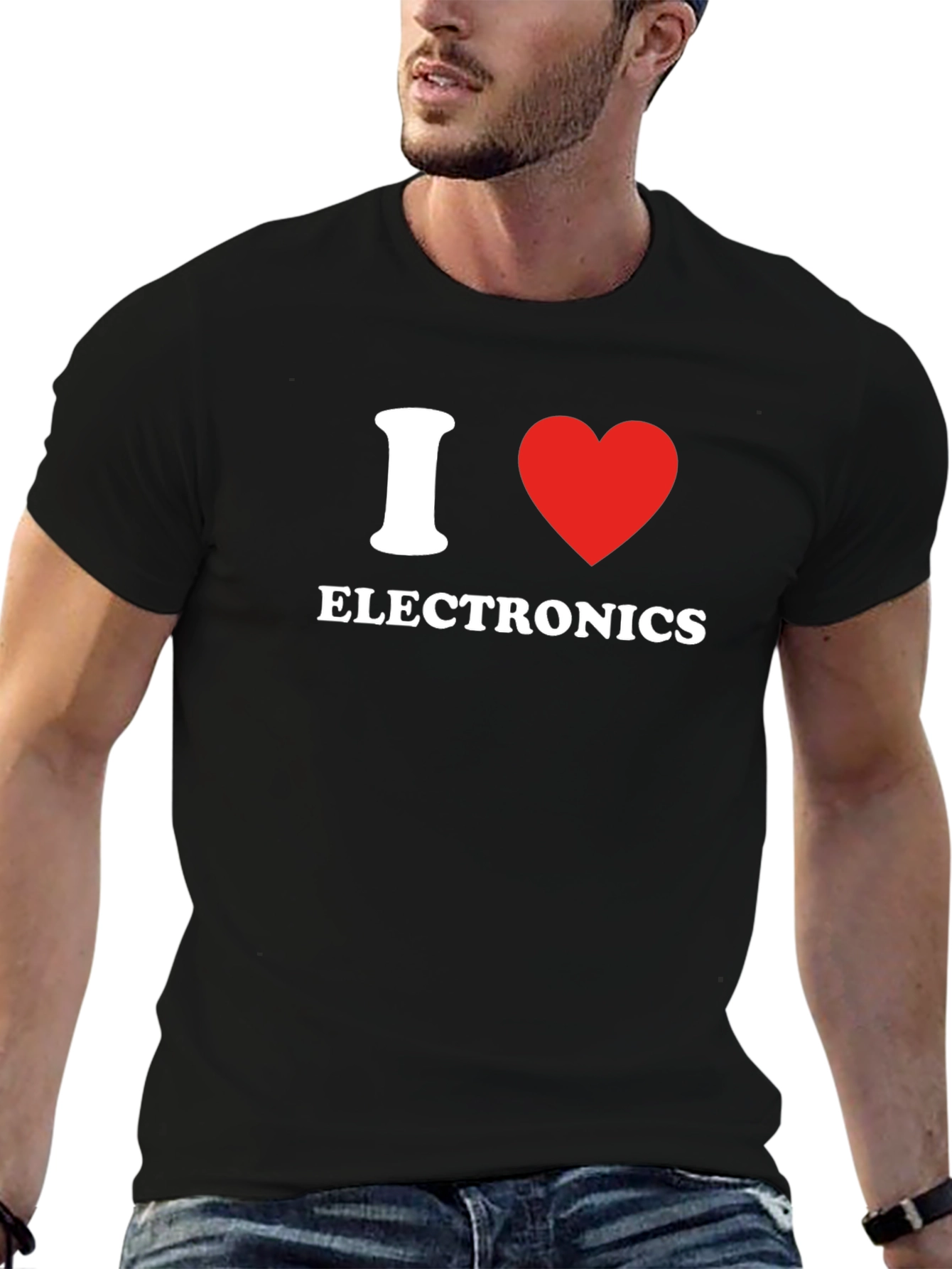 I Love Electronics Black T-Shirt