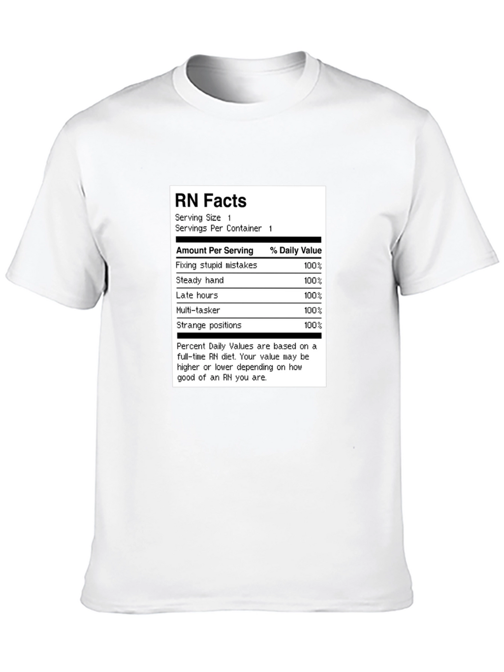 RN Facts T-Shirt - Nurse Humor Tee