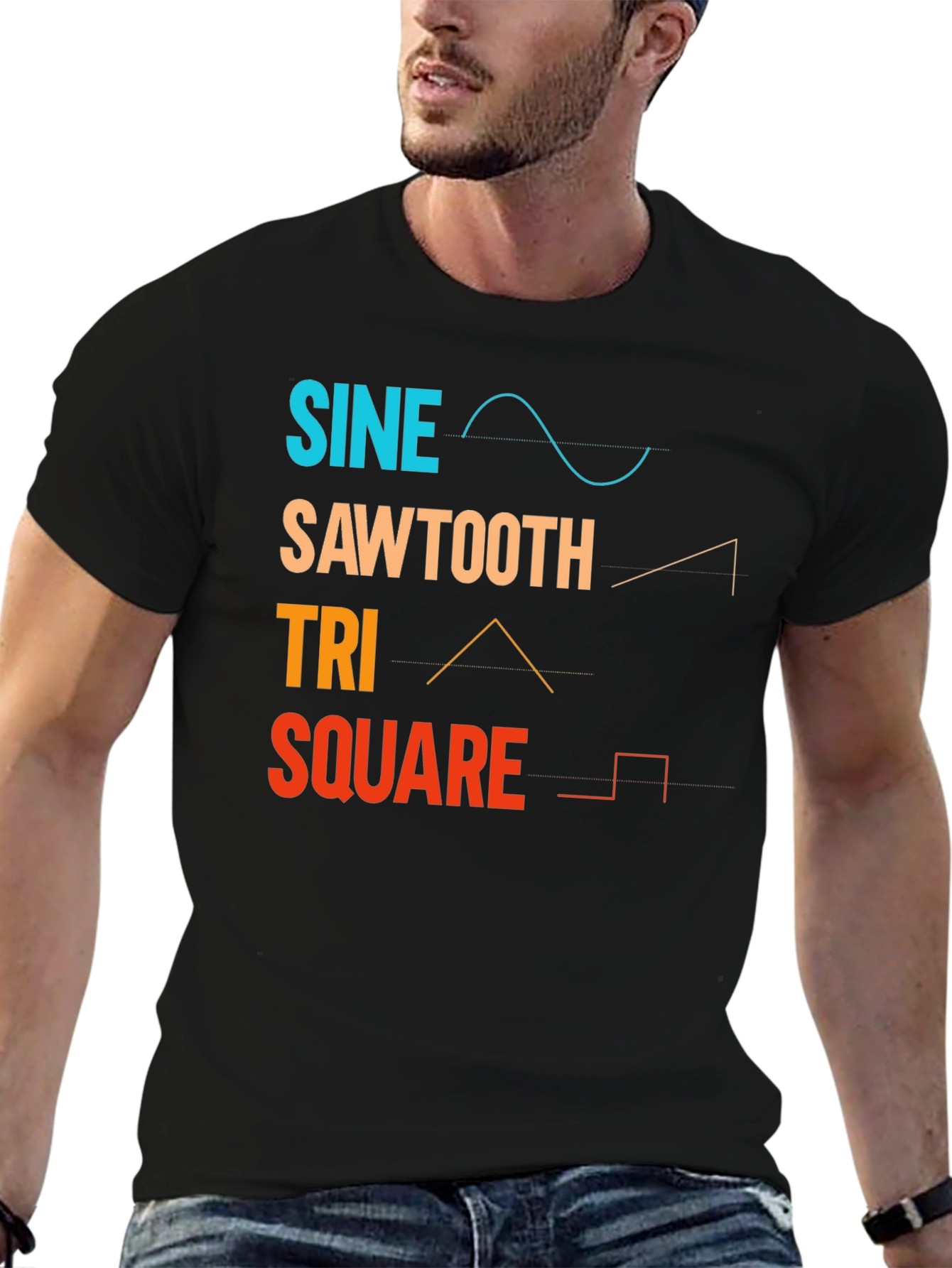 Sine Sawtooth Triangle Square Waveform T-Shirt