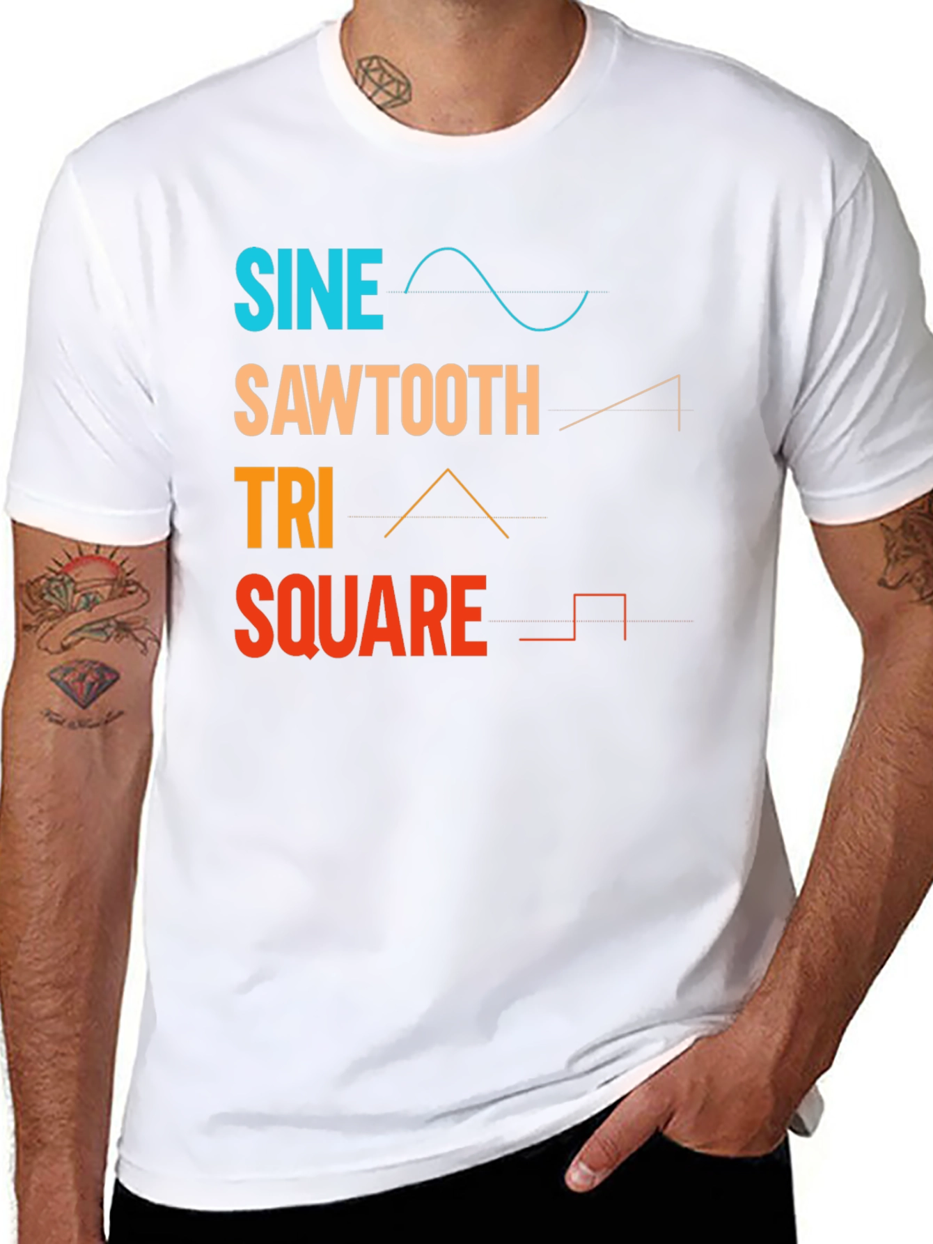 Sine Sawtooth Triangle Square Waveform T-Shirt