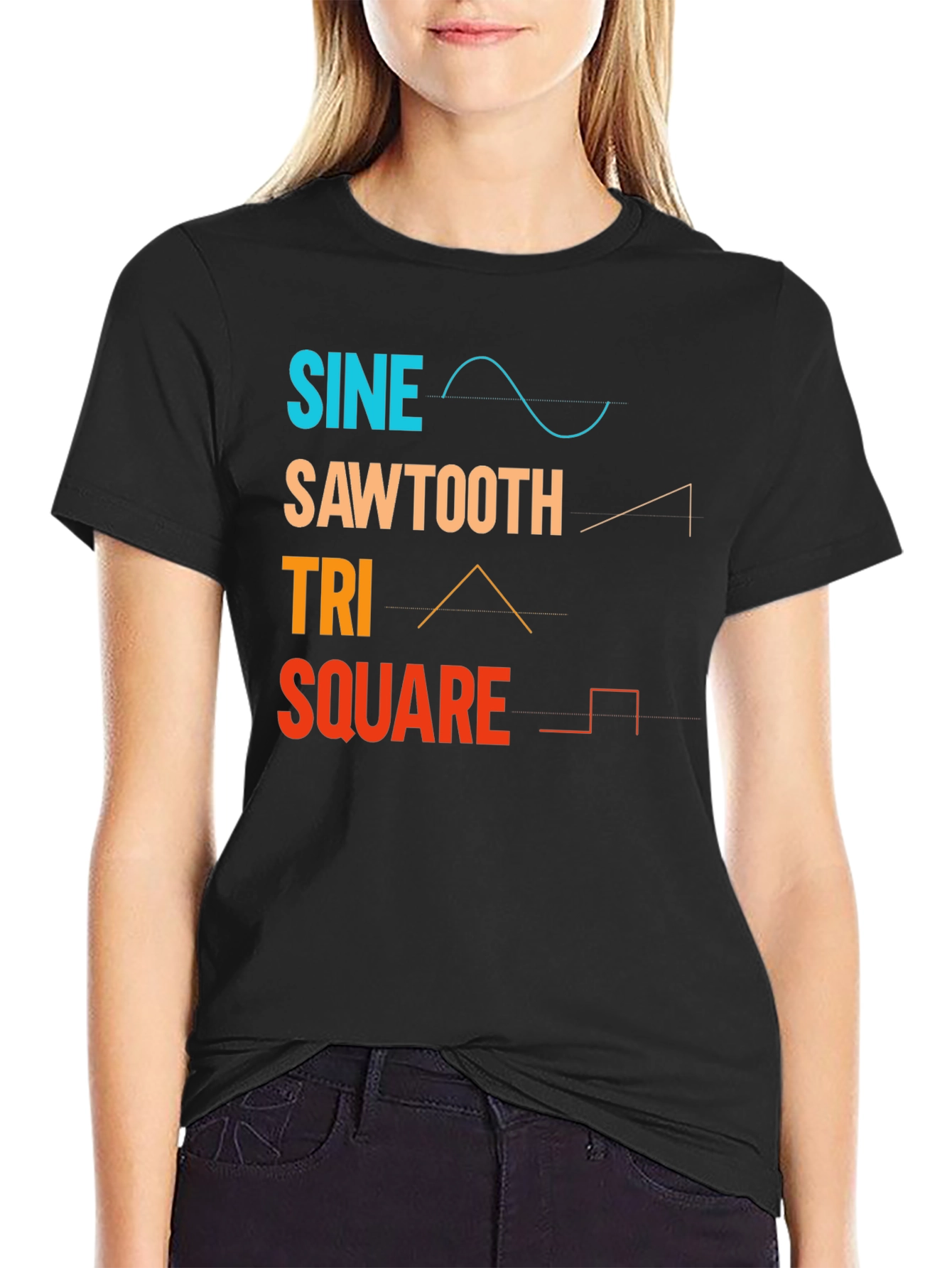 Sine Sawtooth Triangle Square Waveform T-Shirt