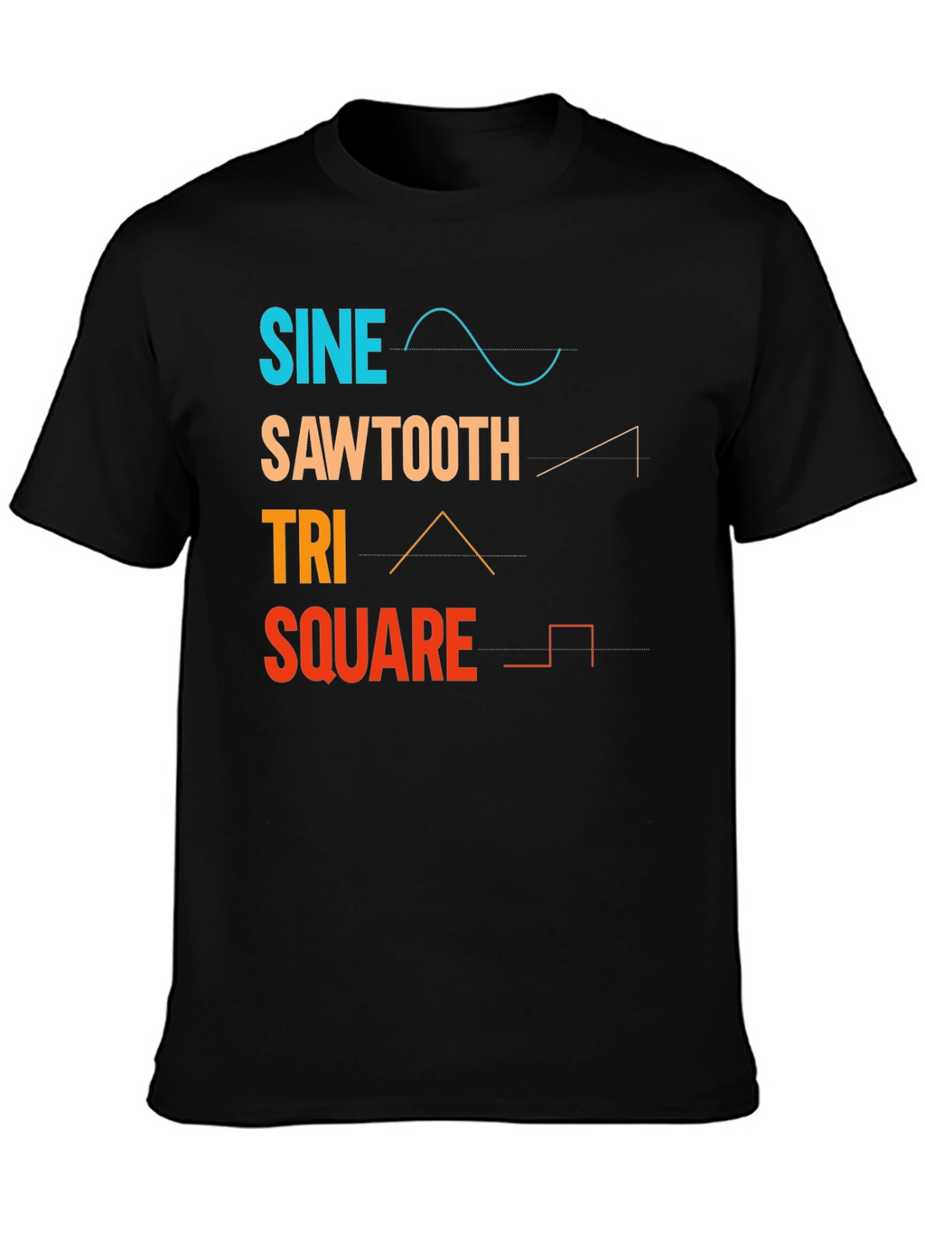 Sine Sawtooth Triangle Square Waveform T-Shirt