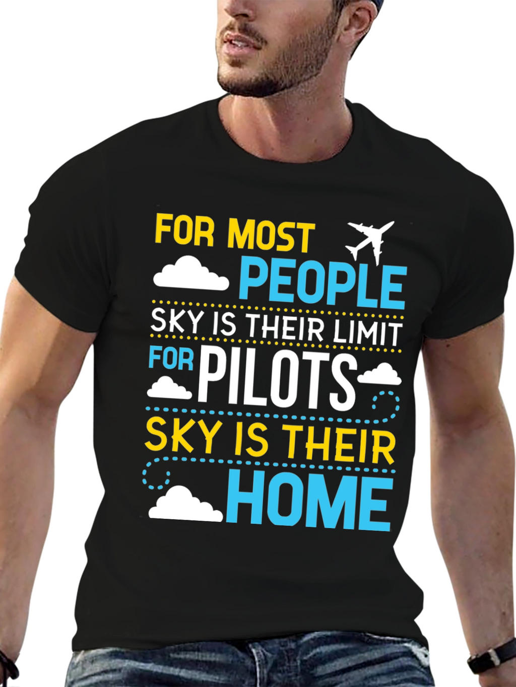 Pilot Sky Home T-Shirt | Airplane Aviation Gift