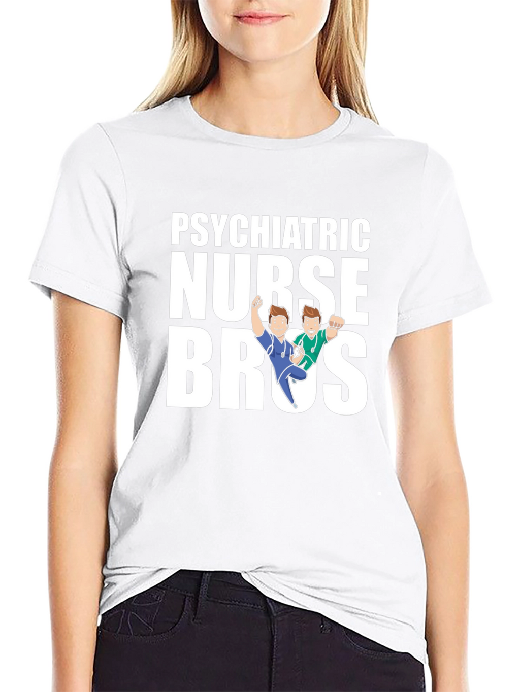 Psychiatric Nurse Bros Graphic Tee - Black