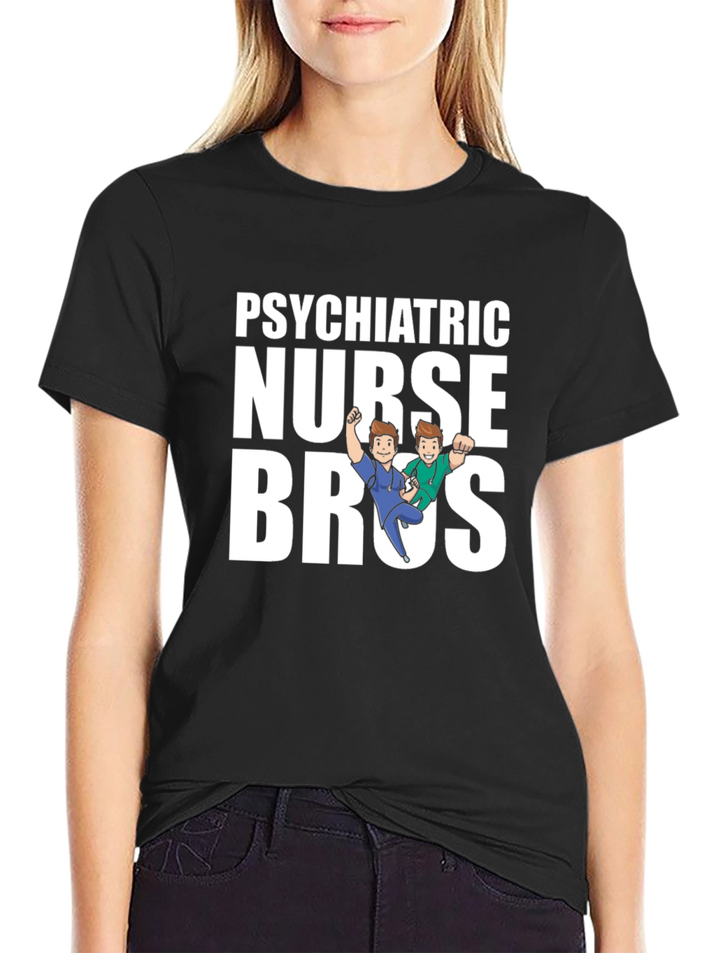 Psychiatric Nurse Bros Graphic Tee - Black