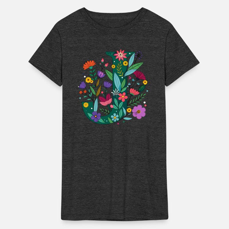 Individual Alphabet Wildflower Green Letter J
