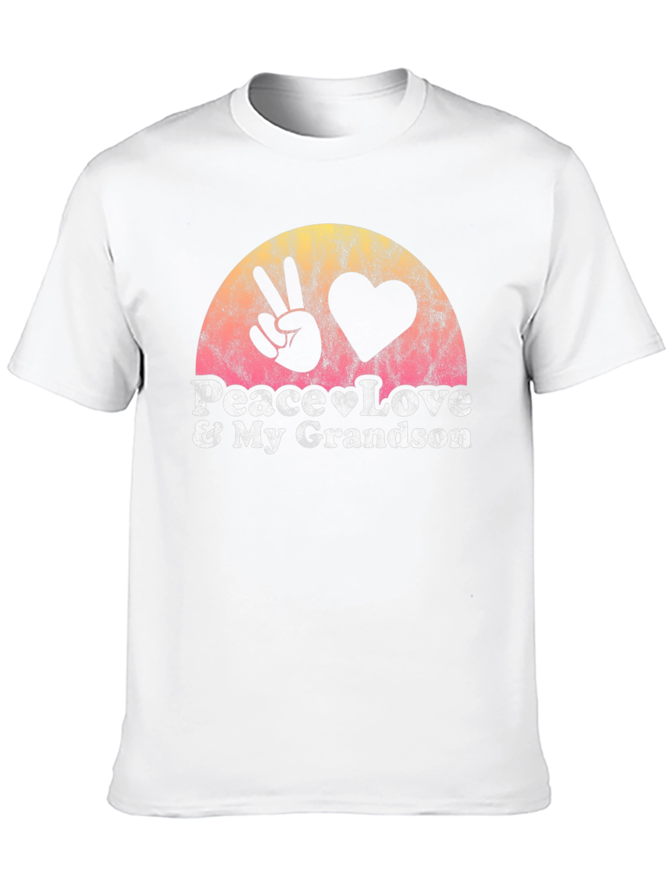 Peace Love & My Grandson Black T-Shirt