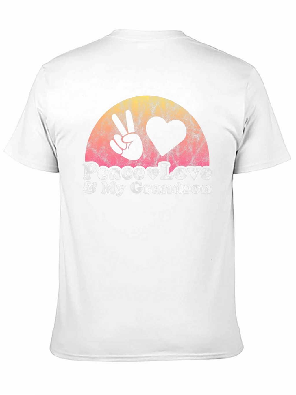 Peace Love & My Grandson Black T-Shirt
