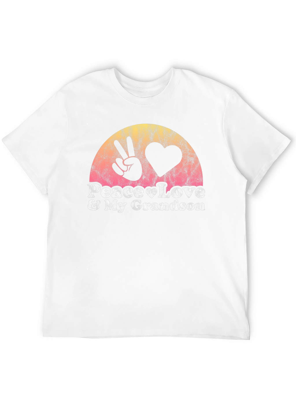 Peace Love & My Grandson Black T-Shirt