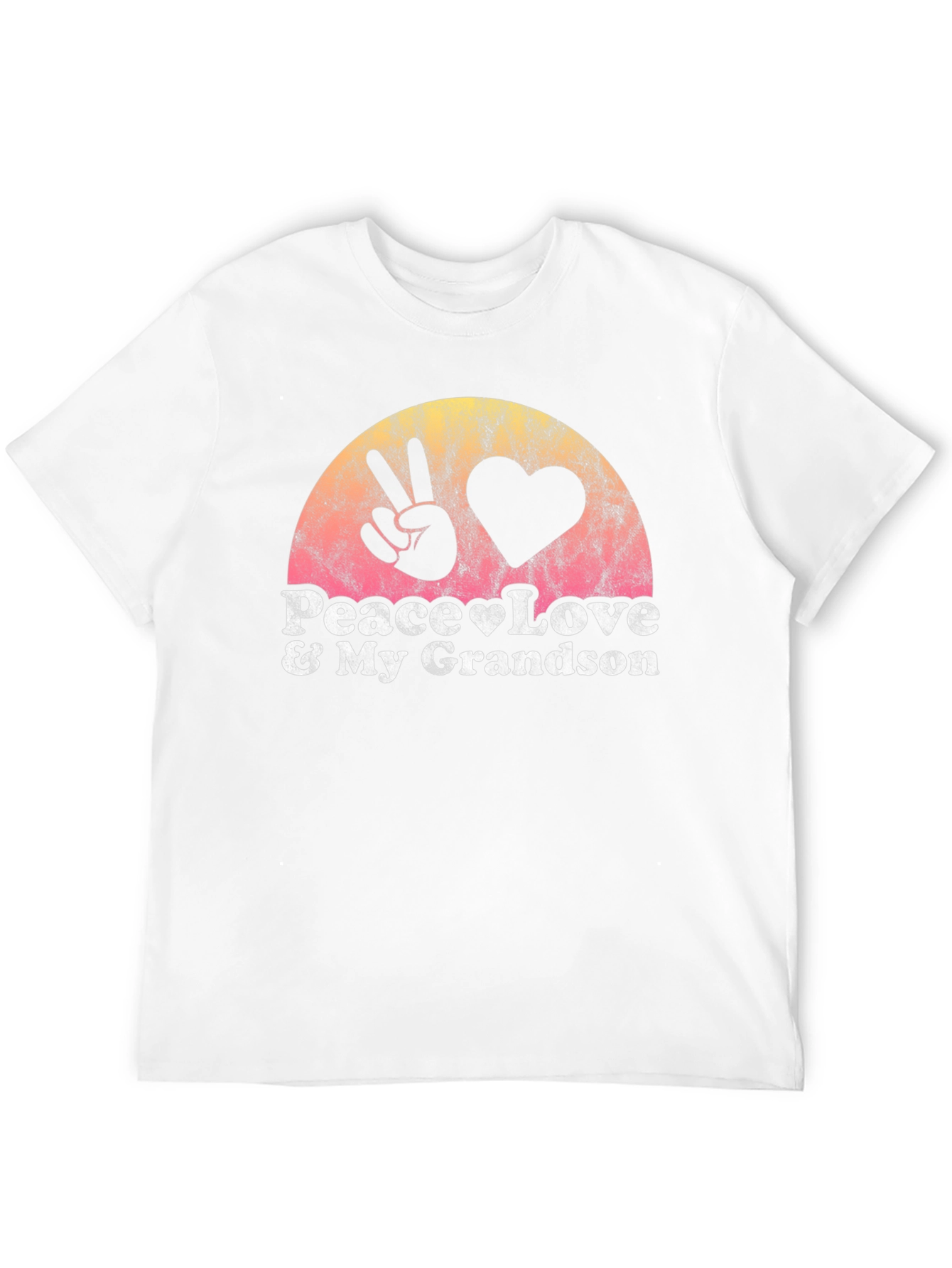 Peace Love & My Grandson Black T-Shirt