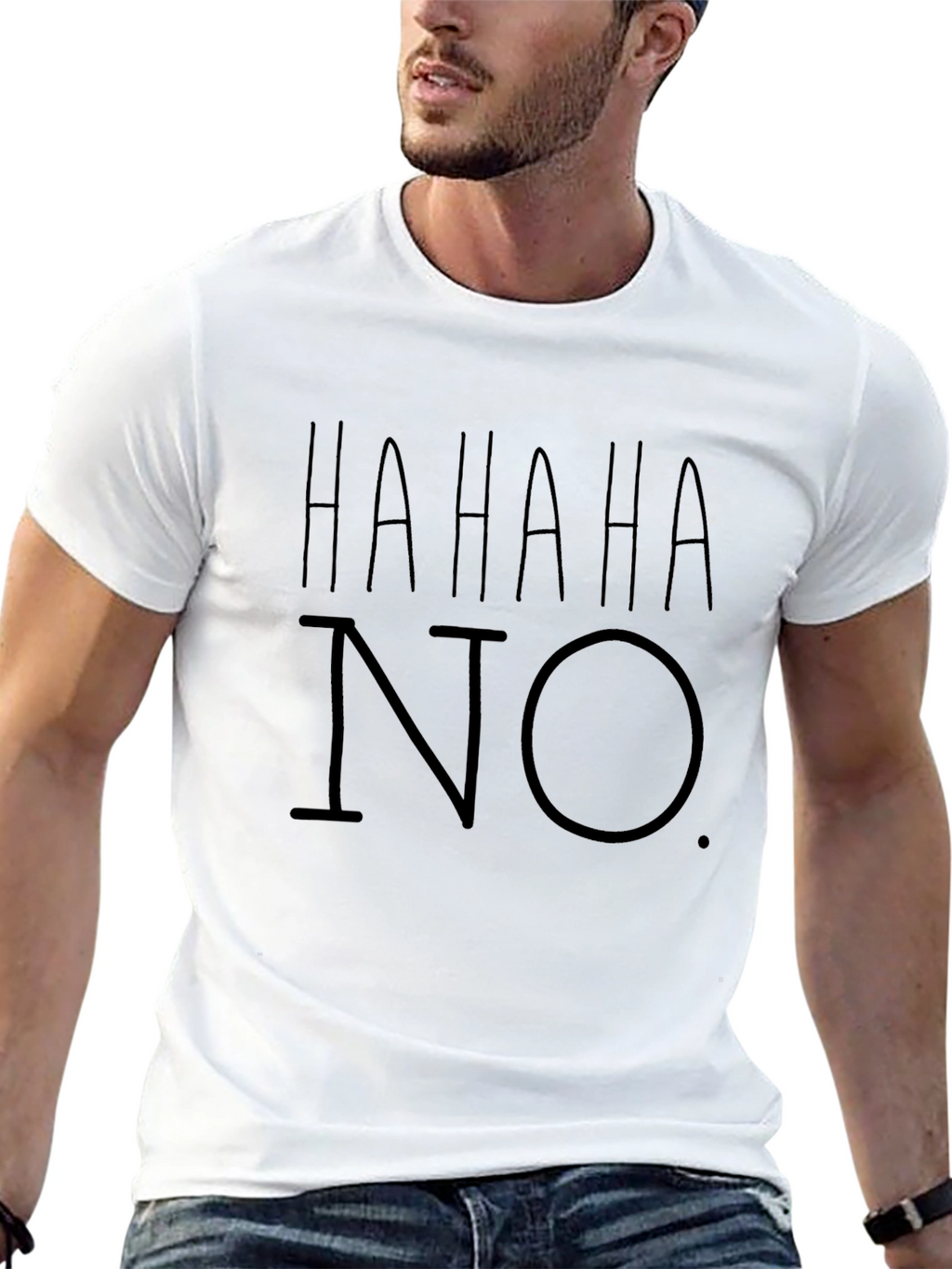 HAHAHA NO. Graphic Print T-Shirt