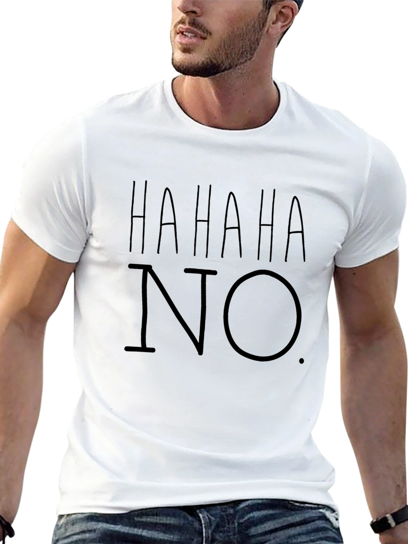 HAHAHA NO. Graphic Print T-Shirt