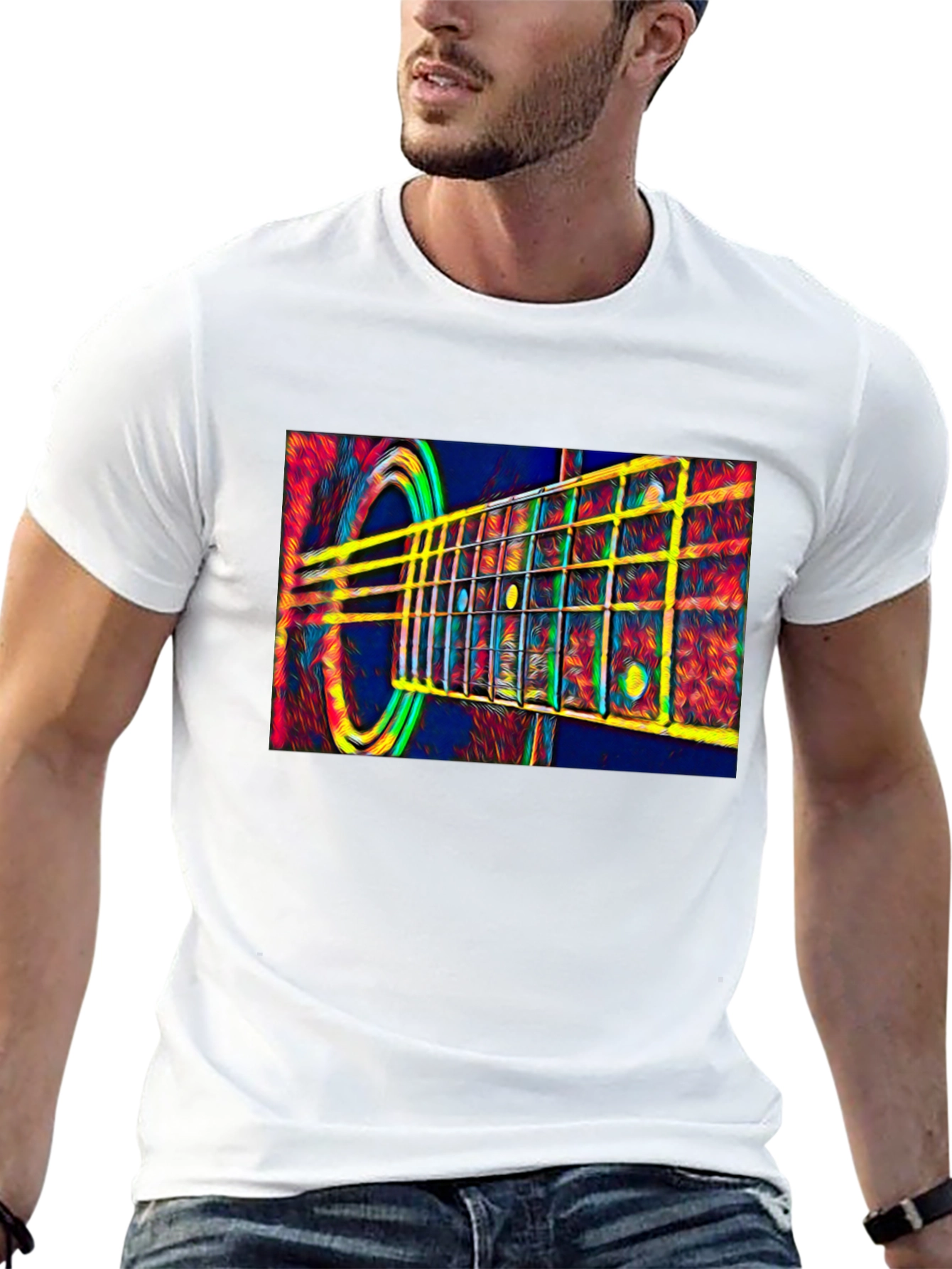 Acoustic Guitar Graphic Tee - Music Lover Gift