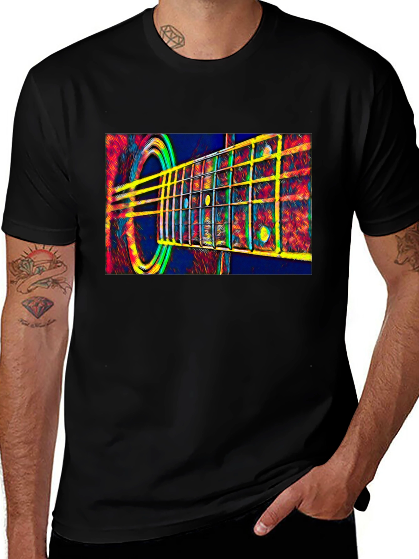 Acoustic Guitar Graphic Tee - Music Lover Gift