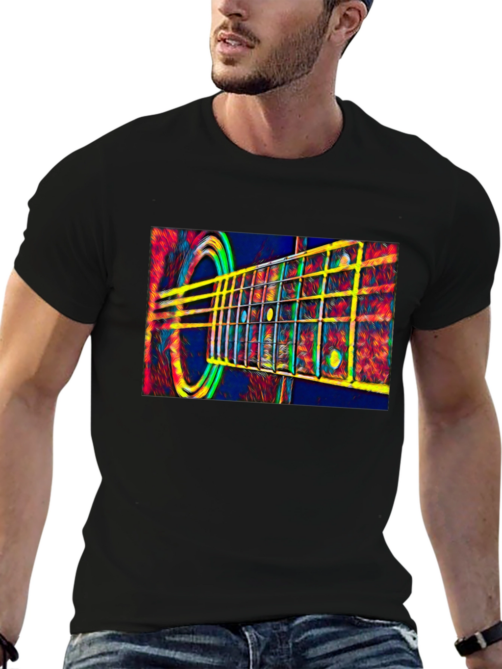 Acoustic Guitar Graphic Tee - Music Lover Gift