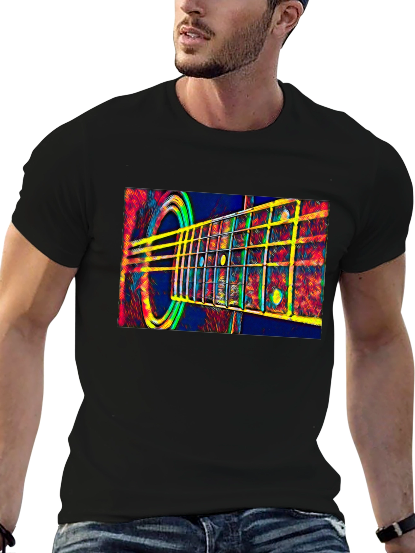 Acoustic Guitar Graphic Tee - Music Lover Gift