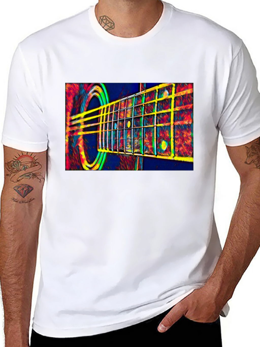 Acoustic Guitar Graphic Tee - Music Lover Gift