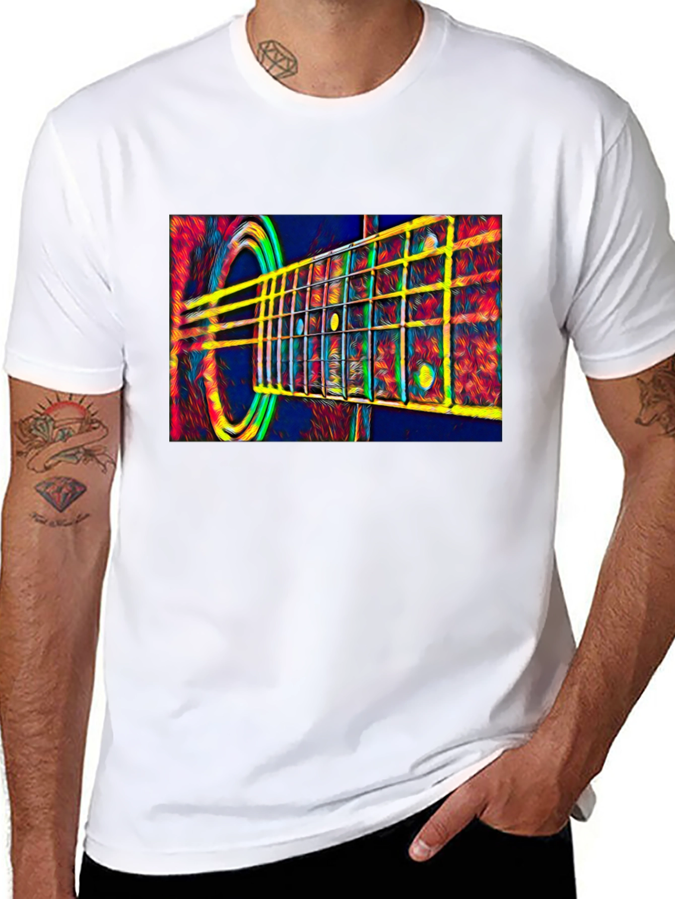 Acoustic Guitar Graphic Tee - Music Lover Gift