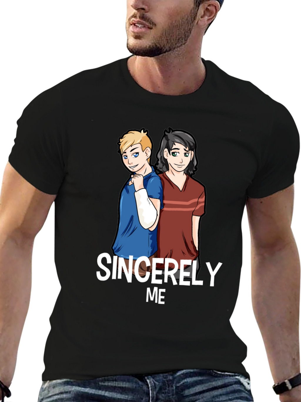 Sincerely Me Graphic T-Shirt - Black Cotton Blend