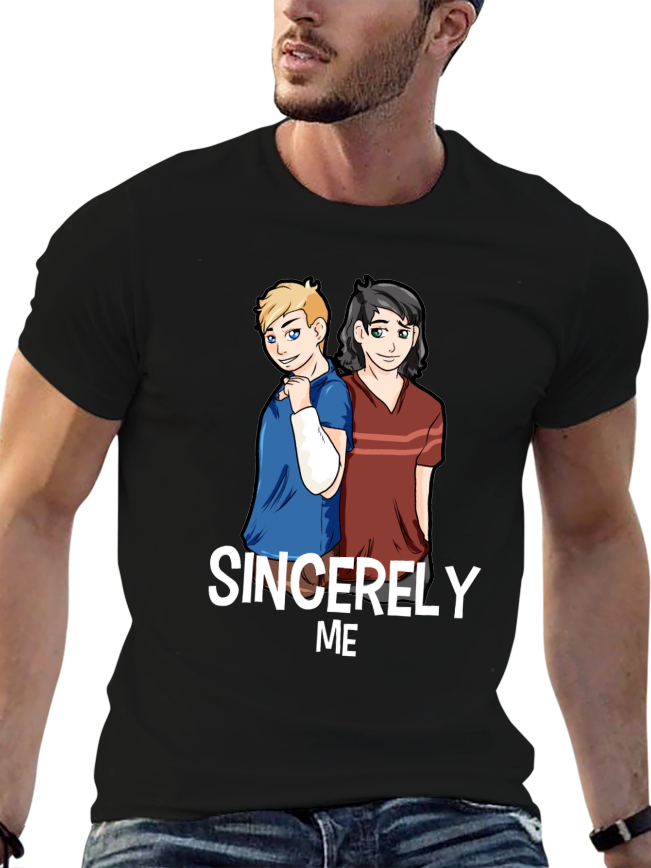 Sincerely Me Graphic T-Shirt - Black Cotton Blend