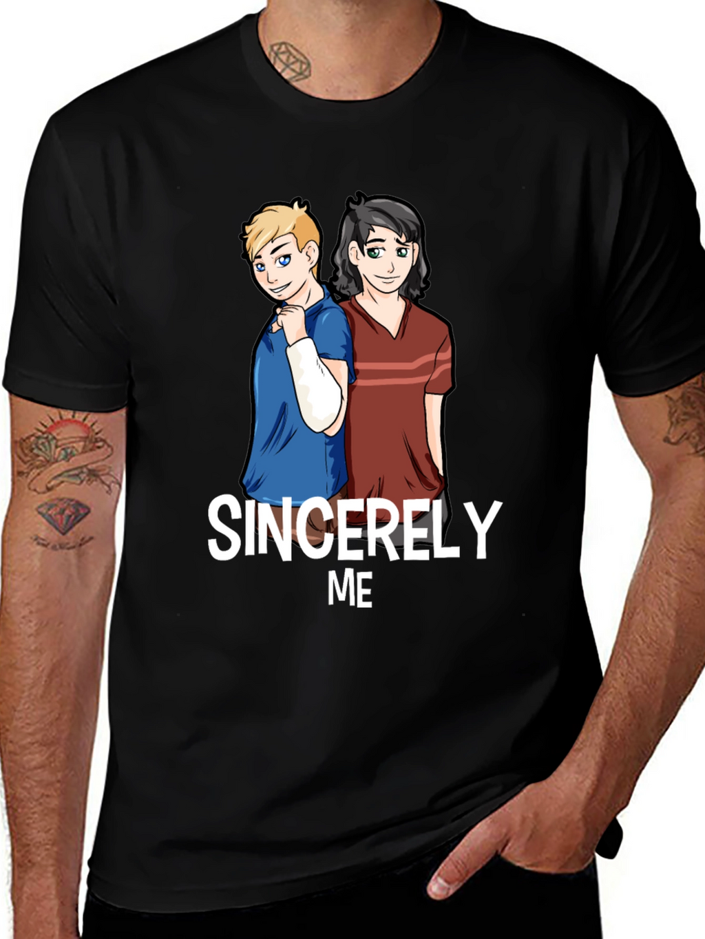 Sincerely Me Graphic T-Shirt - Black Cotton Blend