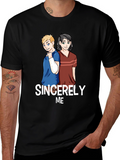 Sincerely Me Graphic T-Shirt - Black Cotton Blend