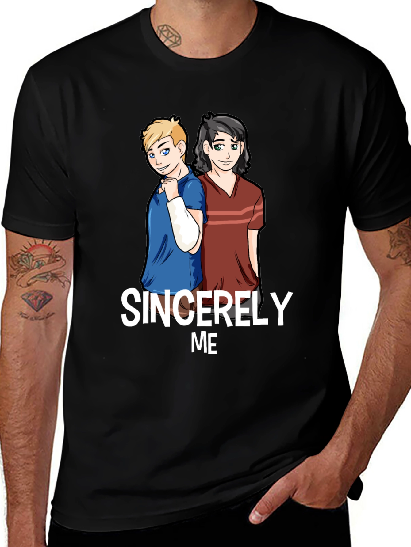 Sincerely Me Graphic T-Shirt - Black Cotton Blend