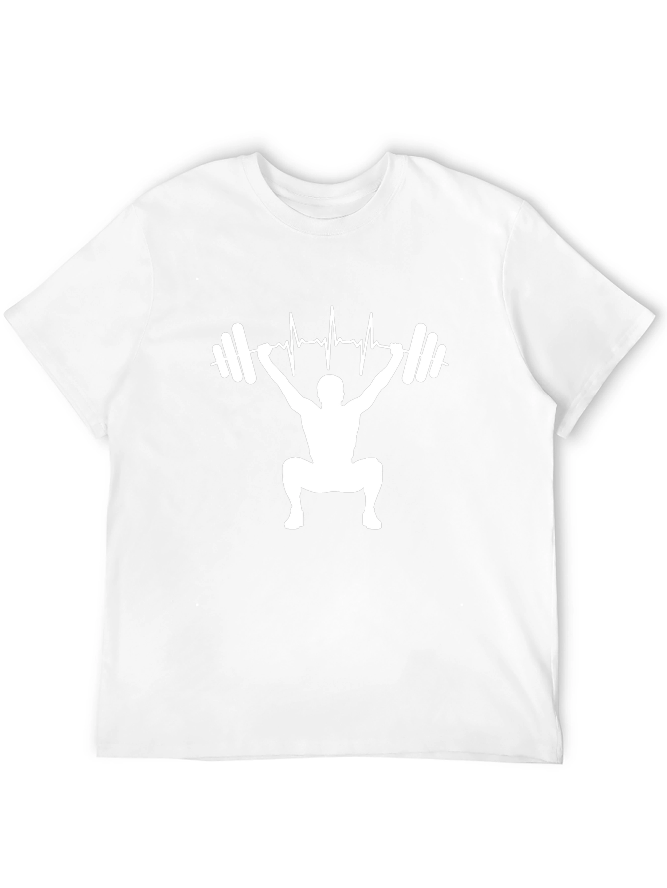 Weightlifting Heartbeat Mens T-Shirt - Black