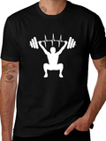 Weightlifting Heartbeat Mens T-Shirt - Black