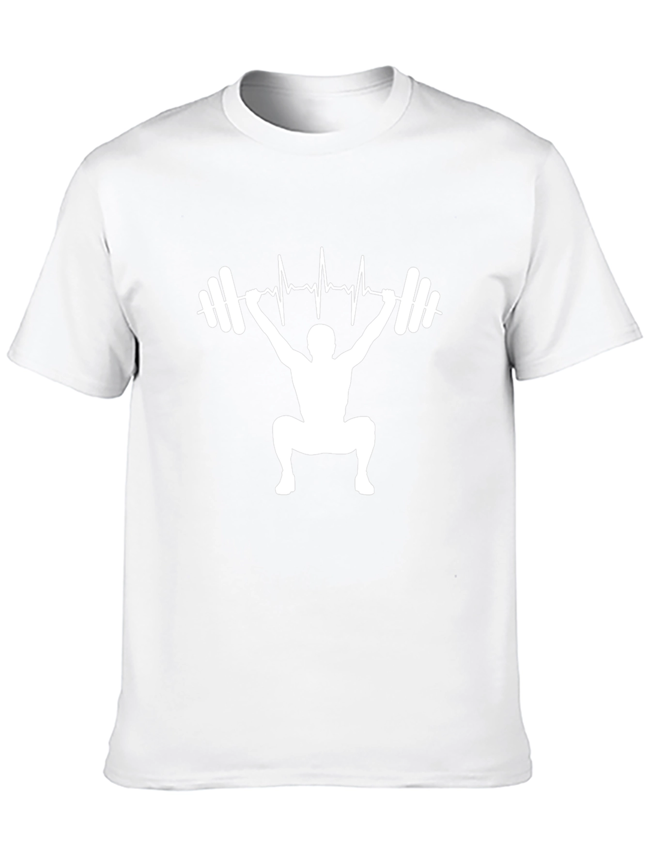 Weightlifting Heartbeat Mens T-Shirt - Black