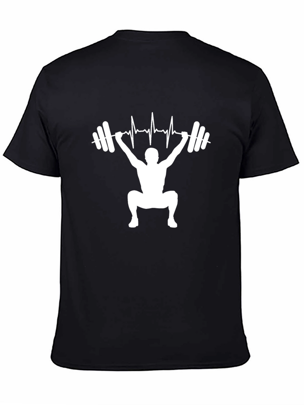 Weightlifting Heartbeat Mens T-Shirt - Black