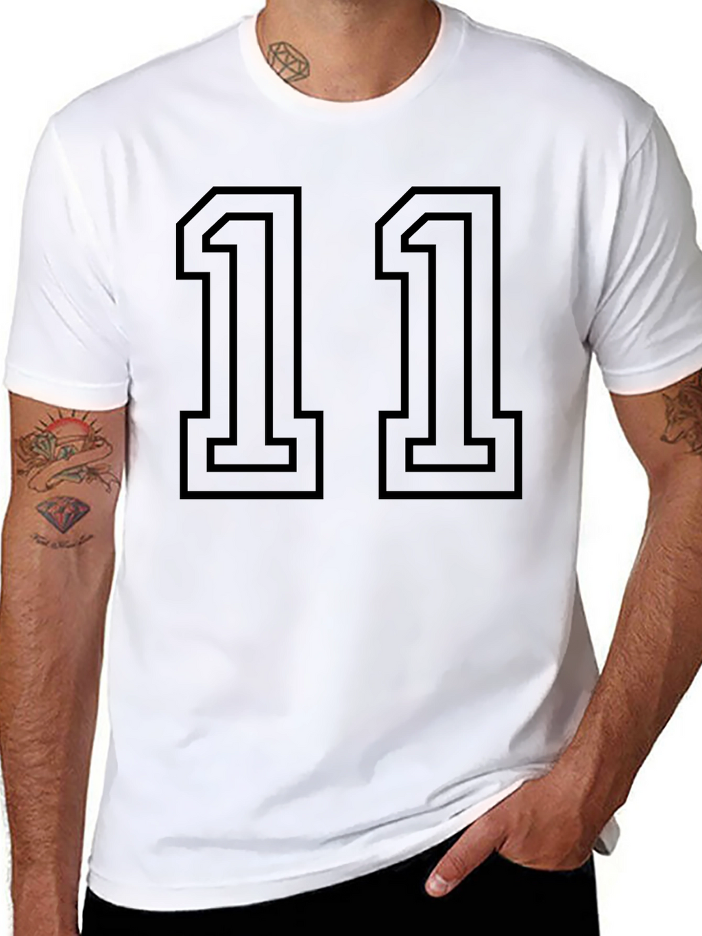 Black Number 11 Graphic T-Shirt