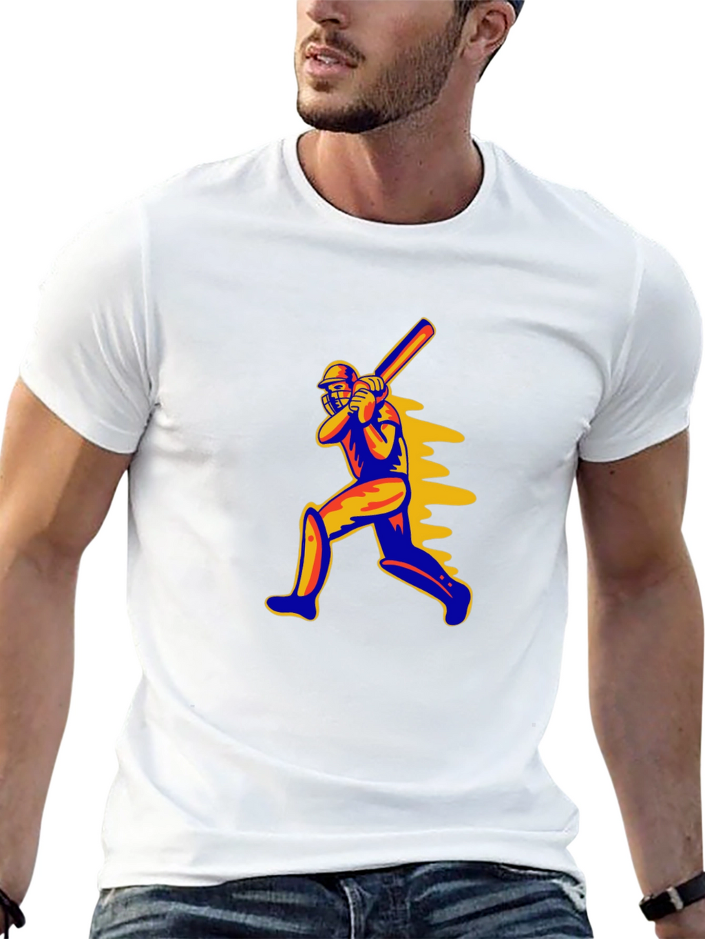 Cricket Player Graphic T-Shirt
