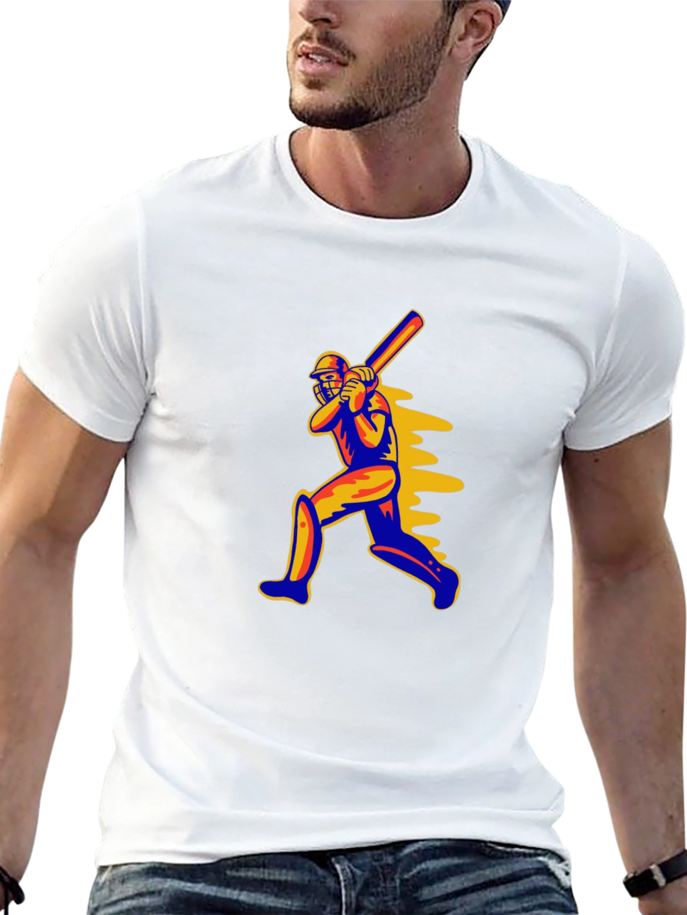 Cricket Player Graphic T-Shirt