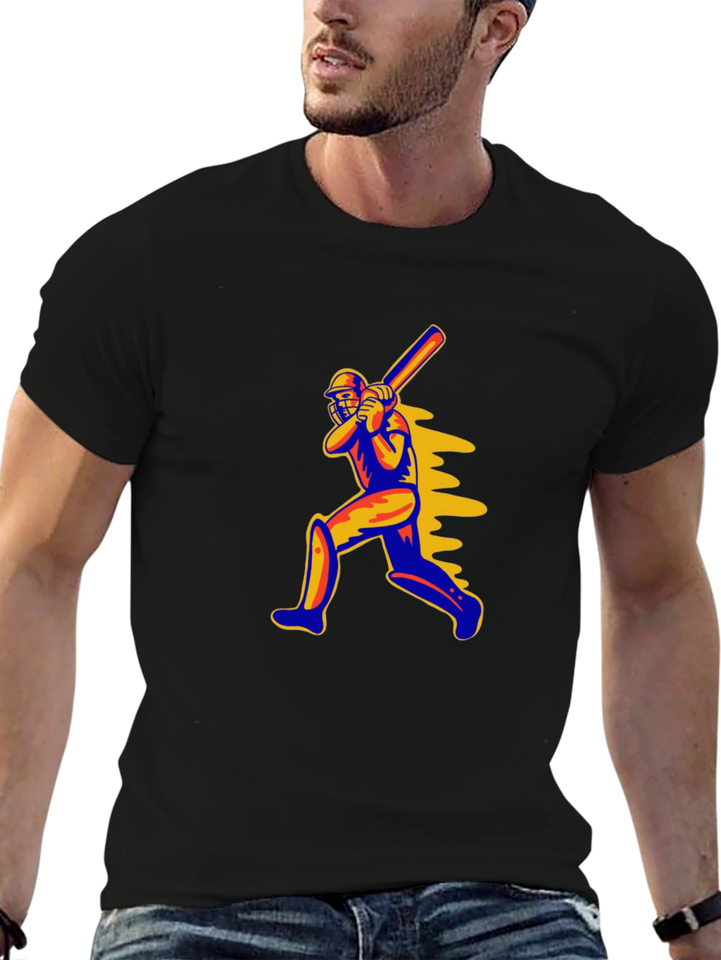 Cricket Player Graphic T-Shirt